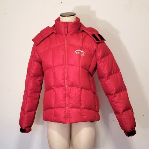 Montanta Mountaineering Jackets & Blazers - DOWN Jacket RED Montana Mountaineering HOOD Small